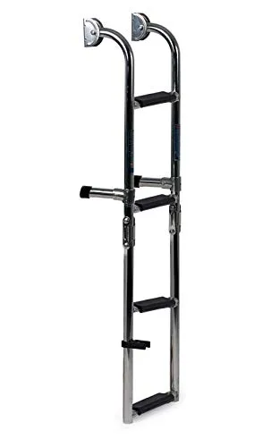 wellenshop Badeleiter Bootsleiter 4 Stufen klappbar Länge 90 cm Edelstahl