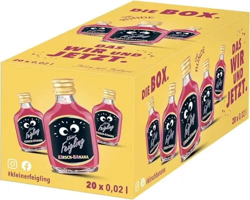 Kleiner Feigling | Kirsch-Banana | 20 x 0,02l | Marken – Spirituose | Premium Likör | Feiern mit Fantasie