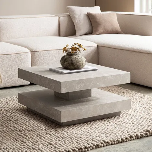 FINEBUY Couchtisch FB59751 – Moderner Sofatisch in Stein Optik