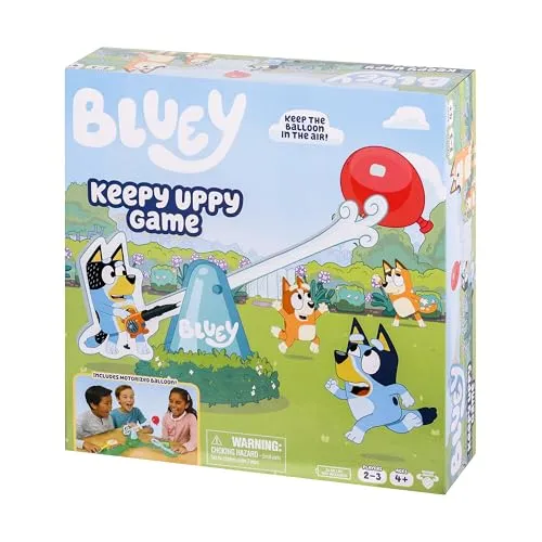Bluey Spiel: Halte den Ball in der Luft - Gesellschaftsspiel für 2-3 Spieler ab 4 Jahren. Enthält einen elektronischen, rotierenden Ballon und sorgt für aufregenden Spielspaß, während die Spieler den Ball mit den Charakter-Controllern in der Luft halten müssen!