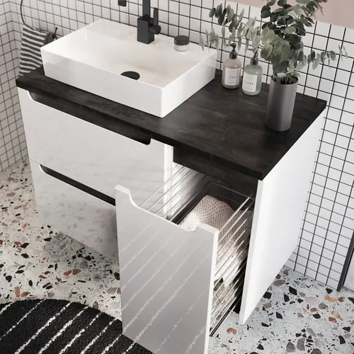 Waschtischunterschrank SOFIA-107 mit Keramik-Waschbecken