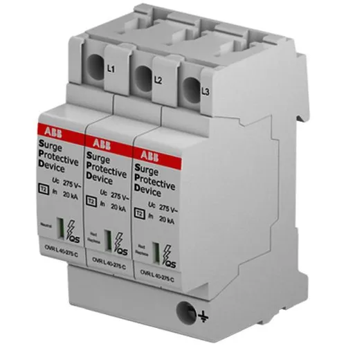 ABB Überspannungsschutz OVR Typ 2 3P - Überspannungsableiter Typ 2 für 230/400V Systeme, schützt effektiv elektrische Niederspannungsanlagen und Endgeräte vor Überspannungen.