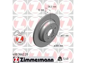 Zimmermann Bremsscheibe COAT Z 400.3662.20