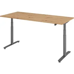 bümö Schreibtisch Xdlb, Wildeiche & Graphit, Ergonomisch höhenverstellbar mit App-Steuerung - Ergonomischer Kinderschreibtisch mit stufenloser Höhenverstellung von 63-127 cm. Integrierte Bluetooth-Funktion zur Steuerung über die Desk-Control-App fördert aktive Pausen.