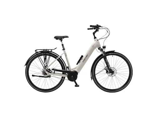 FISCHER City E-Bike CITA 4.3 - Beige Matt, 28 Zoll - E-Bike mit 630 Wh Akku für bis zu 150 km Reichweite, komfortabler Tiefeinsteiger-Rahmen und kraftvollem Mittelmotor – ideal für den urbanen Alltag.