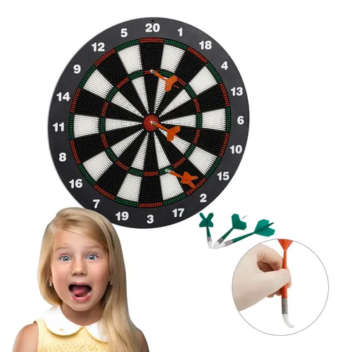 Dartscheibe Softdarts Set 42 cm mit 6 Pfeilen von Relaxdays