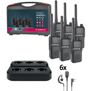 Albrecht Funkgerät Tectalk Worker 3, lizenzfrei, PMR446, 10km Reichweite, 6 Stück
