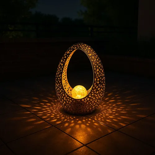 Orientalische Solarlampe für Außen in bronze von Globo