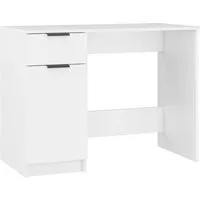 vidaXL Schreibtisch Weiß 100x50x75 cm - Kinderschreibtisch aus robustem Holzwerkstoff mit viel Stauraum, ideal für Ordnung und ein minimalistisches Design, das sich harmonisch in jeden Raum einfügt.