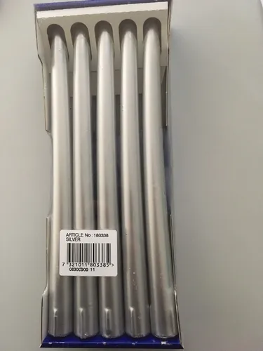 DUNI Spitzkerzen 260mm x Ø 22mm, Farbe:  silber, 10er Pack