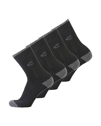 camel active SportSocken 4er Pack schwarz - Hochwertige Plüschsocken für Männer - Hochwertige Herren Sport Socken im 4er Pack für Alltag und Sport. Mit flacher Zehennaht für hohen Tragekomfort und 80% Baumwollanteil. Oeko-Tex zertifiziert für geprüfte Qualität.