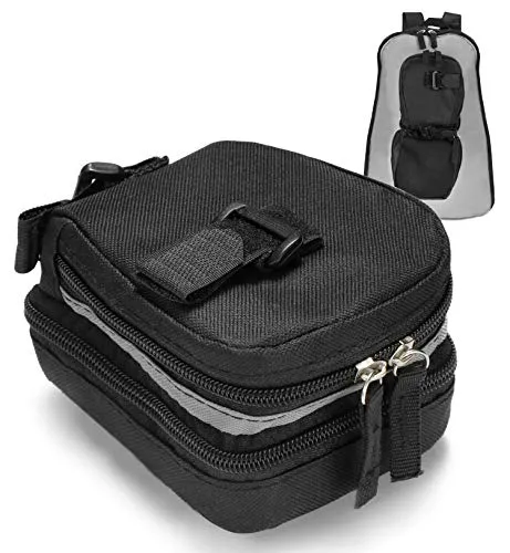 com-four® Satteltasche für Fahrrad - Fahrrad-Satteltasche mit Rucksack-Funktion - 2in1 Fahrradtasche Sattel für MTB, Rennrad, Citybike (schwarz - Satteltasche)