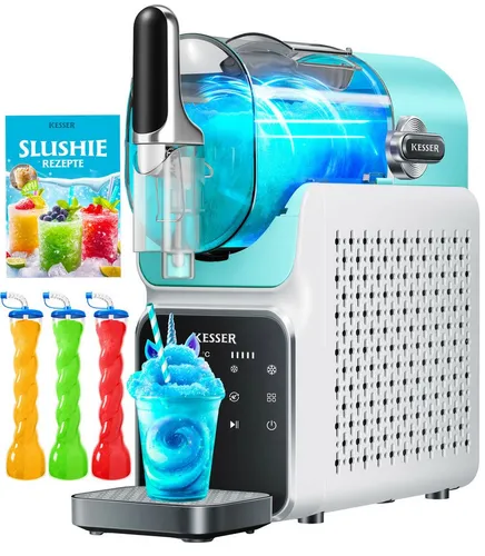 KESSER® Slush Maschine für zu Hause - 2L Slush Ice Maker - Erstellen Sie in nur 25 Minuten bis zu 2 Liter erfrischendes Slush Ice! Ideal für Partys und Sommerabende. Inkl. 3 Bechern und Rezeptbuch für kreative Getränke.
