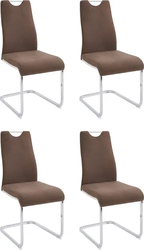 Home affaire Esszimmerstuhl Milano (Set, 4 St) - Stylischer Freischwinger in braun mit gepolstertem Bezug aus Microfaser, ideal für jedes Esszimmer. Perfekt für verschiedene Bodenarten und einfach selbst zu montieren.