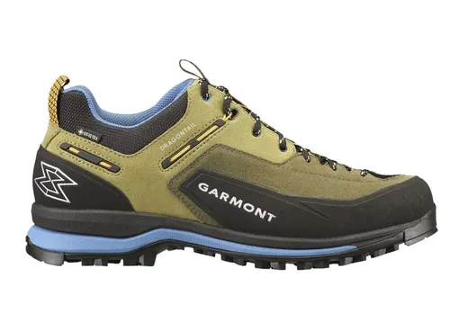 GARMONT DRAGONTAIL TECH GTX - olive green/blue 10 - Wasserdichte Wanderschuhe mit Michelin® Laufsohle für optimale Traktion. Ideal für technische Approach-Wanderungen und Klettersteige, bieten sie Komfort und Stabilität.