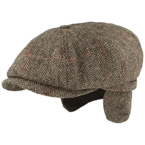 Breiter Winter Schiebermütze Flatcap mit Ohrenschutz - Stilvolle Winter Schiebermütze aus Wolle mit Sympatex Membran und ausklappbarem Ohrenschutz für optimalen Tragekomfort und Schutz bei kaltem Wetter. Ideal für die kalte Jahreszeit.