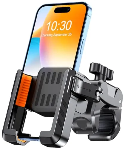 Handyhalterung Fahrrad, [Kamera Ist Nicht Blockiert] Handyhalterung Motorrad, [Sehr Stabil] Handyhalter Fahrrad für MTB/Scooter, Kompatibel mit iPhone 17/16 Pro Max, S25 Ultra, 4,7