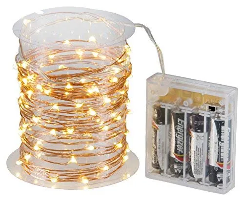 LED-Highlights Deko Lichterkette Batterie 80 Mikro LED Tropfen warmweiß Kupferdraht 8,3m Micro Beleuchtung LED Lichterkette Weihnachten Drahtlichterkette