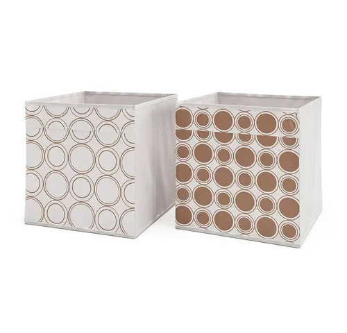 Vicco Faltbox, Weiß/Gold, 30 x 30 cm 2er Set