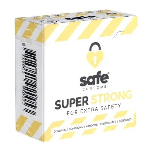 Safe Kondome SUPER Strong (For Extra Safety) Packung mit, 5 St., extra stabile Kondome, stark genug für Analsex, stärkere Kondome für mehr Reißfestigkeit