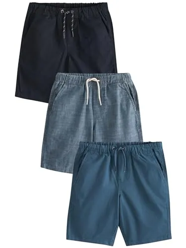 NEXT Jungen Schlupf-Shorts im 3er-Pack Blau 98