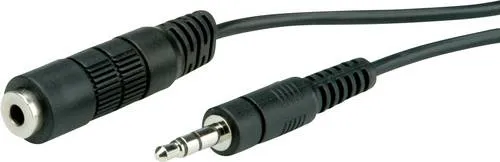 Roline 11.09.4359 Klinke Audio Verlängerungskabel [1x Klinkenstecker 3.5mm - 1x Klinkenbuchse 3.5 mm] 10.00m Schwarz Geschirmt