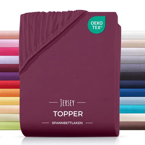 Carpe Sonno Spannbettlaken Topper 200x200 - Hochwertiges Jersey Spannbettlaken für Topper bis 10 cm Höhe. Strapazierfähig, bügelfrei und aus 100% Baumwolle gefertigt. Der Rundumgummi sorgt für perfekten Sitz. Waschbar bis 60 Grad und trocknergeeignet.