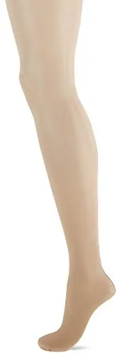 Miss O - Glänzende Ouvert Strumpfhose mit Rücknaht, Schrittoffen (L/XL, Beige)