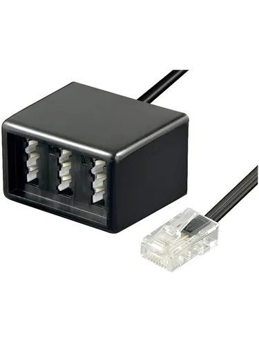 Pro TAE Adapter - Schwarz - 0.2 Meter - Flacher Netzwerkadapter RJ-45 (M) zu TAE-NFN (R), ideal für platzsparende Verbindungen.