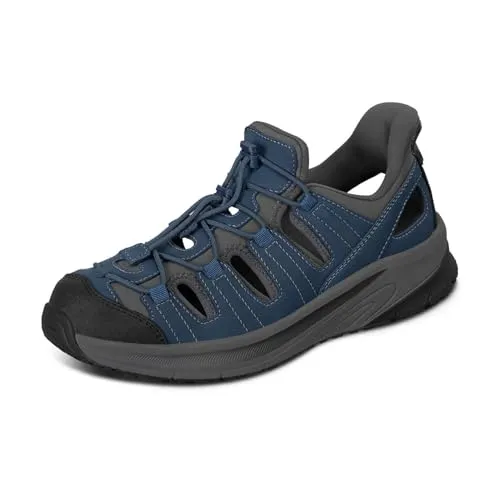 Orthofeet Herren Sandalen Saturn Handsfree Einfach Reinschlüpfen – Navy, Größe 43