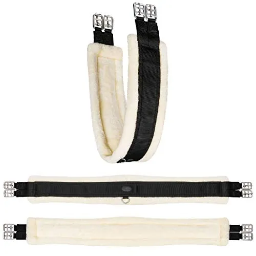 Equinate Sattelgurt Midland Langgurt mit synthetischem Lammfell Bauchgurt 120cm