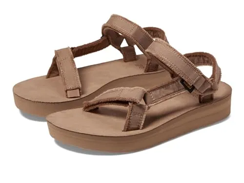 TEVA Midform Nähatelier Leinen Sandalen für Damen - Wanderschuhe mit ausgefransten Kanten und weichem Leinenmaterial, ideal für komfortable Abenteuer im Freien.
