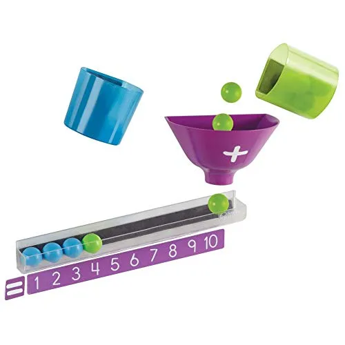 Learning Resources Magnetische Additionsmaschine, Alter 4+, Rechnen Lernen mit Bällen, Bechern und Zählleiste am Whiteboard