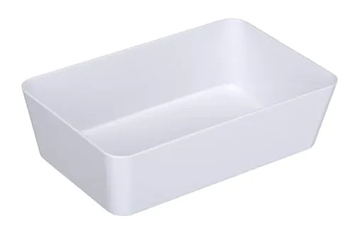 WENKO Ablage Candy, praktische Badezimmerablage für Badaccessoires, Aufbewahrung & Organisation in Bad und Gäste-WC in elegantem Design aus hochwertigem Kunststoff, BPA-frei, 22 x 14 x 6 cm, Weiß