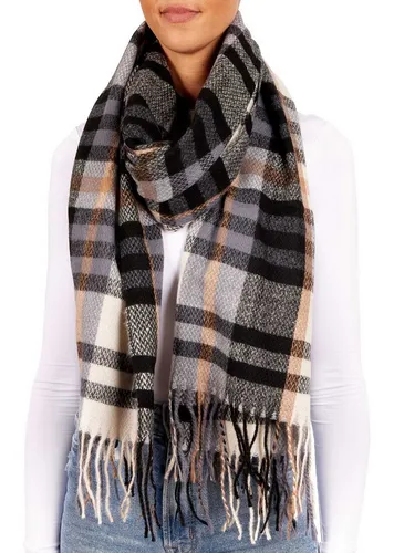 BRUBAKER Schal Cashmirillo Schal Kariert für Damen und Herren - 70 x 200 cm, (Herbstschal Winterschal mit weichem Kaschmir-Gefühl, 1-St), Warm, Kuschelig und Oversized - Damenschal für Herbst und Winter