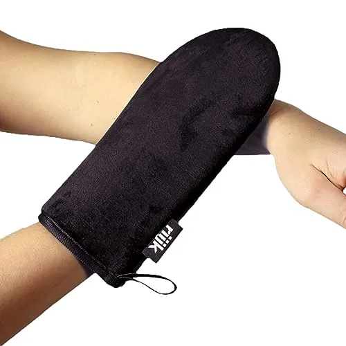 Selbstbräuner Handschuh für Bräunungscreme und Peeling | Bräunungshandschuh für streifenfreie Bräune | waschbar in Schwarz