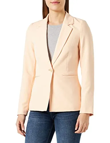 ICHI IHLEXI BL Damen Blazer - Eleganter Ein-Knopf Kurzblazer mit Stretch - Damen Blazer in Bleached Apricot, taillierte Passform mit hochwertigem Stretchmaterial, ideal für Büro und Freizeit, nachhaltig produziert.