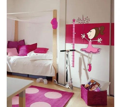 K&L Wall Art Wandtattoo Wandsticker Prinzessin Messlatte für Mädchen Kinderzimmer Wandtattoo, Wohnzimmer Wandbild modern