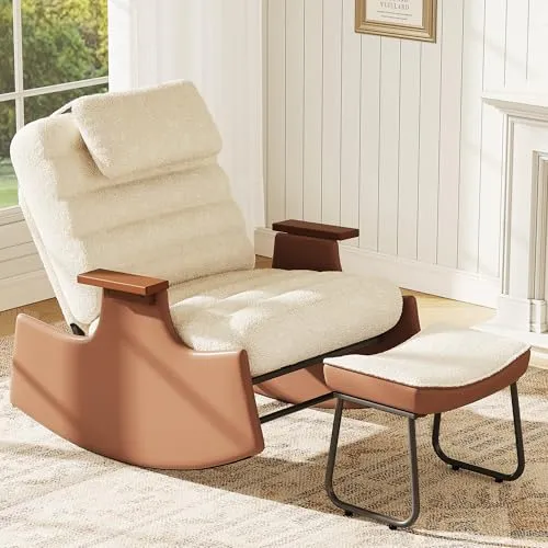 Schaukelstuhl mit Fußstütze – Ergonomischer Relaxsessel für Wohnzimmer & Terrasse