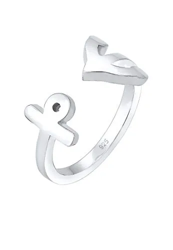 Elli Ring Damen Anker Symbol offen und verstellbar aus 925 Sterling Silber - Maritimer Damenring mit verstellbarem Anker Symbol aus 925 Sterling Silber. Hochwertige Juweliersqualität, anlaufgeschützt und ideal als Geschenk für besondere Anlässe.