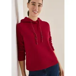 CECIL Hoodie mit Stickerei Beaujolais red M - Stylischer Damen Hoodie mit Kapuze und edler Stickerei, perfekt für lässige Looks und gemütliche Tage.