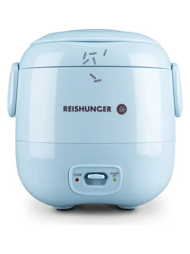 REISHUNGER Mini Reiskocher, hellblau - Kompakt und effizient für 1-2 Portionen - Reiskocher für kleine Haushalte und unterwegs, mit hochwertiger Keramikbeschichtung für perfekten Reis auf Knopfdruck.