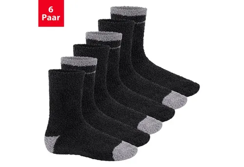 Footstar Kuschelsocken Plüschsocken für Damen & Herren Socken (6 Paar)