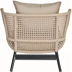 Jan Kurtz Suka Outdoor Sessel taupe - Gartenmöbel, großzügiger Loungesessel mit stilvollem Karo-Flechtdesign und bequemen Polstern, ideal für entspannte Stunden im Freien.