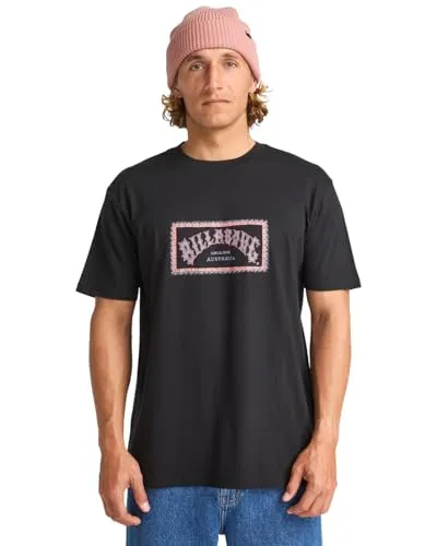 BILLABONG T-Shirt Arch Frame SS, Schwarz, XL - Herren-Shirt aus leichtem, schnell trocknendem Material mit reflektierenden Details und normaler Passform – ideal für aktive Tage.