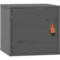vidaXL Wandschrank Grau aus massivem Kiefernholz