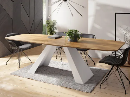 WFL Group Esstisch, Eiche Wotan, Oval 160 cm - Eleganter Esstisch aus hochwertigem Holzwerkstoff, ovales Design für optimale Raumnutzung. Ideal für Familienfeiern und geschäftliche Treffen, mit Ausziehfunktion für Flexibilität.