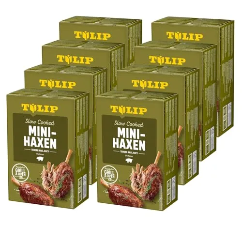 8x TULIP Mini-Haxe 500 g | Vorzubereitet & schnell zubereitet - Zart und saftig: Die vorgegarte Tulip Mini-Schweinshaxe überzeugt mit intensiven Aromen. Ideal für Grill und Ofen – in nur 20-25 Minuten servierfertig. Perfekt für jeden Anlass!