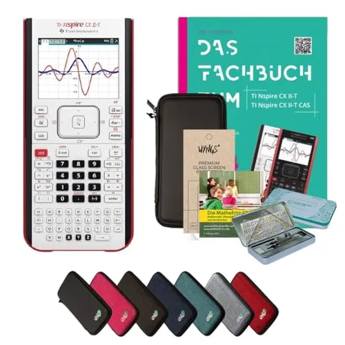 Streberpaket: TI Nspire CX II-T (ohne CAS) + SafeCase Schutztasche + Garantieverlängerung auf 60 Monate + Ladekabel + Schutzfolie + Lern-CD (auf Deutsch)