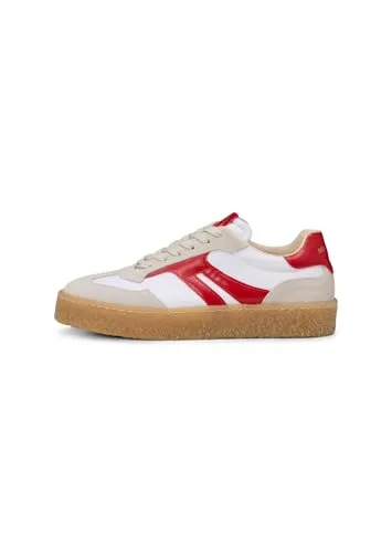 Marc O'Polo Sneaker Model Cortney aus Veloursleder mit Nyloneinsatz weiß/rot, 40